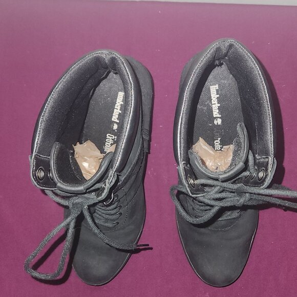 Timberland Camdale black Nubuck suede chunky heeled lace-up boots Size 8 - Picture 6 of 8